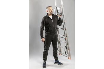 Hogert HT5K438-2XL kokvilnas džemperis, 2XL, 65% kokvilna/35% poliesters, 260 g/m², rāvējslēdzējs, kabatas, aproces (HT5K438-2XL)
