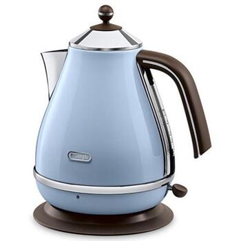De'Longhi Чайник KBOV 2001.AZ, 2000 Вт, 1.7 л, нержавеющая сталь, 360° вращающаяся база, лазурный, защита от перегрева (KBOV2001AZ)