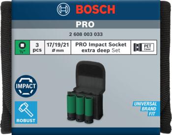 Trieciena uzgriežņatslēgām PRO IMPACT MUCIŅU KOMPLEKTS BOSCH 2608003033 (2608003033)