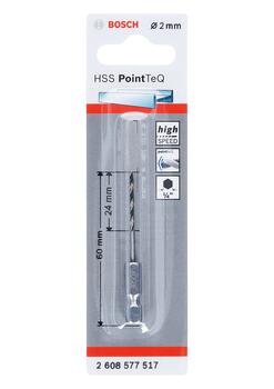 HSS Hex metāla urbis 2.0mm, Urbjmašīnām/skrūvgriežiem, triecienurbjmašīnām/triecienskrūvgriežiem HSS SPIRĀLVEIDA URBIS POINTTEQ AR SEŠSTŪRA KĀTU, 2608577517, BOSCH (2608577517)