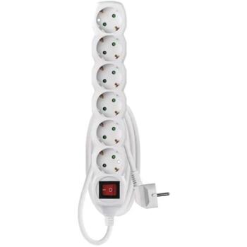 Emos Удлинитель P1621R, 1,5м, 6x2P+PE, 3680W, PVC, выключатель, защита от детей (P1621R)