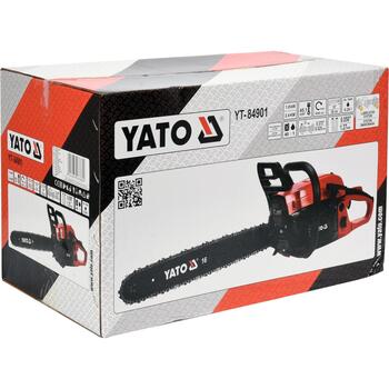 Yato бензопила YT-84901, 1.8кВт, 45.1см³, 400мм, 21м/с, 500см³, 240см³, 40:1, 5.6кг, воздушное охлаждение (YT-84901)