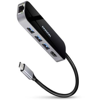 Axagon USB centrmezgls HMC-6GL 3x USB 3.2, 1x USB-C, 1x HDMI, 1x RJ-45, 5Gb/s, 100W PD, 110 x 35 x 13 mm (HMC-6GL)