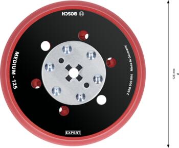 Slīpēšanas pamatne 125mm,Medium GET 55-125, Ekscentra slīpmašīnām EXPERT MULTIHOLE BALSTA DISKS, 2608900004, BOSCH (2608900004)