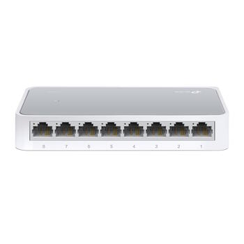 TP-Link TL-SF1008D сетевой коммутатор неуправляемый 8× 10/100 Mbps fanless компактный чёрный (TL-SF1008D)