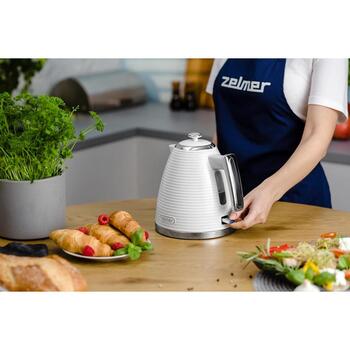 Zelmer ZCK7650 Электрический чайник 71505556P, 2200Вт, 1.7л, STRIX, плоский нагреватель, автоотключение (71505556P)