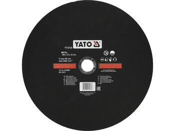 Yato отрезной диск по металлу YT-6136, 350мм, 3.5мм, 32мм, 4400 min⁻¹, 80 м/с, плоский, бакелитовая связка, стекловолокно (YT-6136)