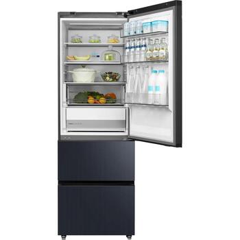 Midea Комбинированный холодильник MDRB542BIE70, 191см, 257л, 135л, 38дБ, класс E, серый, No Frost, дисплей (MDRB542BIE70)