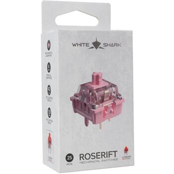 White Shark Механические переключатели ROSERIFT-25, 25 шт., 43г, 1,9мм, 4мм, 5 контактов, розовый (ROSERIFT-25)