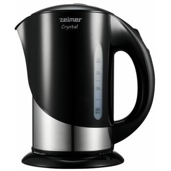 Zelmer Чайник ZCK7630B 71505089P, 1850-2200W, 1.7l, черный, скрытый нагревательный элемент, 360° поворот, индикатор уровня воды (71505089P)