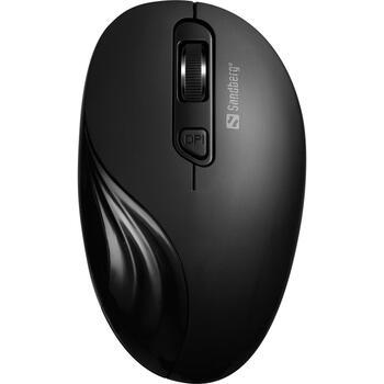 Sandberg 631-03 bezvadu pele, 2.4 GHz, 1600 DPI, 4 pogas, kreisā roka, melna, birojs (631-03)