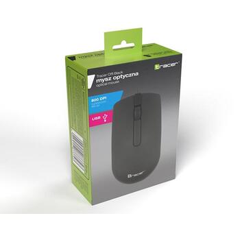 Tracer optiskā pele TRAMYS47433, 800 DPI, 3 pogas, USB, melna, vadu, birojam (TRAMYS47433)