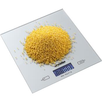 Mesko Кухонные весы MS 3145, 5кг, 1г, ЖК-дисплей, серебристый, стеклянная платформа 18x20см, автоматическое отключение (MS 3145)