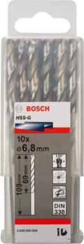 HSS-G urbji metālam 6,8mm, 10gab., Urbjmašīnām/skrūvgriežiem PRO METAL HSS-G STANDARTA SPIRĀLVEIDA URBJA GARUMS, 2608595069, BOSCH (2608595069)