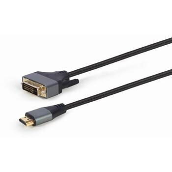 Gembird Видео кабель адаптер CC-HDMI-DVI-4K-6, длина 1.8 м, HDMI Type A, DVI, разрешение 3840 x 2160, золотые разъемы (CC-HDMI-DVI-4K-6)