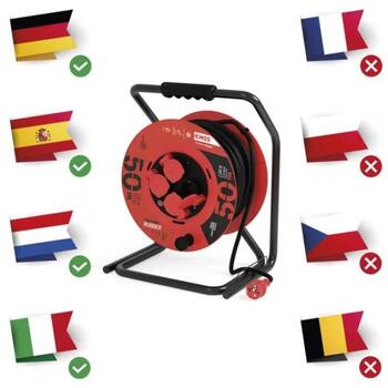 Emos Уличный удлинитель P19221, 50 м, 4 розетки, черный, резина, 230 В, 2,5 мм2, IP44, защита от детей (P19221)