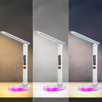 Hawk Настольная лампа HW-LAMP03, 10W, 5 уровней яркости, RGB освещение, будильник, USB выход (HW-LAMP03)
