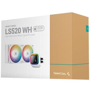 Deepcool CPU šķidruma dzesētājs LS520 A-RGB R-LS520-WHAMNT-G-1, 240 mm, 85,85 cfm, 32,9 dB, PWM atbalsts, RGB LED (R-LS520-WHAMNT-G-1)