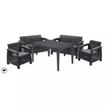 Keter Corfu Fiesta Set комплект садовой мебели 29198008939, 2 кресла, 2 дивана, стол, 54.34kg, устойчив к УФ (29198008939)