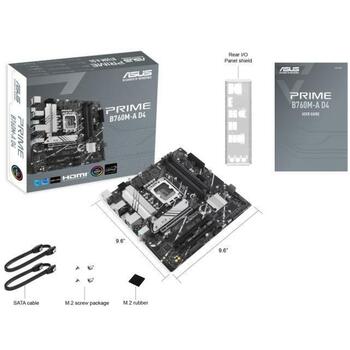 Asus Mātesplate PRIME B760M-A D4-CSM, LGA 1700, DDR4, 128 GB, 2 M.2, 4 SATA III, 2.5 Gb Ethernet, 7.1 audio (PRIME B760M-A D4-CSM)