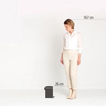 Brabantia NewIcon 149887 atkritumu tvertne, 3L, 16,8cm, 26,4cm, nerūsējošais tērauds, pedālis, kluss vāks (149887)