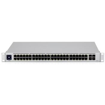 Ubiquiti Коммутатор USW-48-POE, 48x10/100/1000 Mbps, 32xPoE+, 4xSFP, 100-240V, -5-40°C, нержавеющая сталь (USW-48-POE)