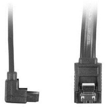 Lanberg SATA III kabelis CA-SASA-13CU-0050-BK, 50cm, 6Gb/s, 26AWG, vara, leņķveida ligzdas, metāla klipši (CA-SASA-13CU-0050-BK)