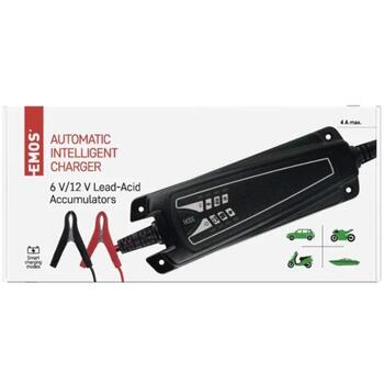 Emos Зарядное устройство для автомобильных аккумуляторов N1014, 220–240 V AC, 4 A, 6/12 V, IP65, 7 этапов зарядки, LED-индикация (N1014)