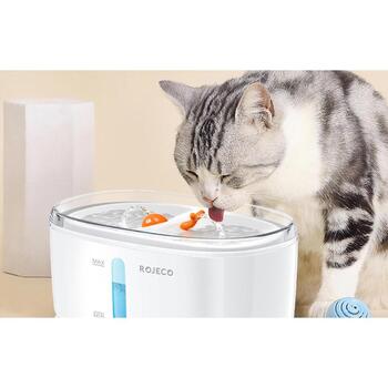 Rojeco RYSJ-13 фонтан для питомцев, 2,5л, 30дБ, 4-слойный фильтр, 2 миски, беспроводной (RYSJ-13)