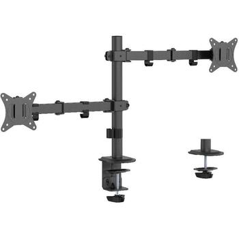 Gembird LCD монитор крепление MA-D2-03, 17-32'', 9 кг, 75 x 75 мм, 100 x 100 мм, 2 дисплея, черный (MA-D2-03)