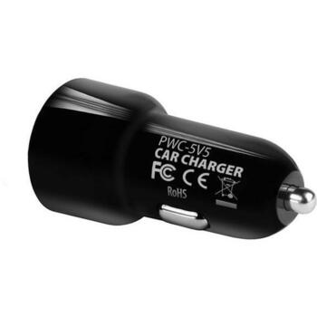 Axagon Lādētājs automašīnai PWC-5V5 24W, 2x USB-A 5V/2.4A, strāvas adapteris, 12-24V, melns, ātrā uzlāde, OCP, OVP, OTP, OSP (PWC-5V5)