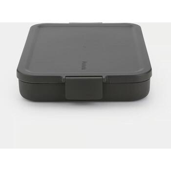 Brabantia Make & Take ланч-бокс 202704, 1,1л, плоский, тёмно-серый, с защёлками, можно мыть в посудомоечной машине (202704)
