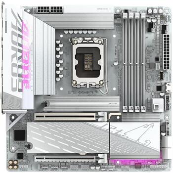Gigabyte B860M AORUS ELITE WF6E ICE mātesplate, LGA 1851, DDR5, 9200MHz, 256GB, Micro-ATX, 2.5GbE, Wi-Fi 6E, USB 4 (B860M A ELT WF6E ICE)