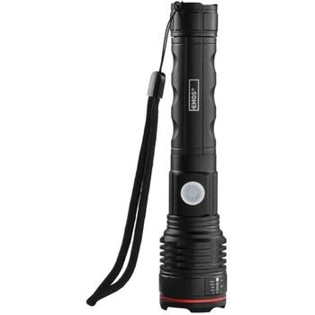 Emos перезаряжаемый металлический фонарь P3116, 600 lm, 2000 mAh, 230 m, 4-8 ч, 3 режима, алюминий, IP44, ударопрочный (P3116)