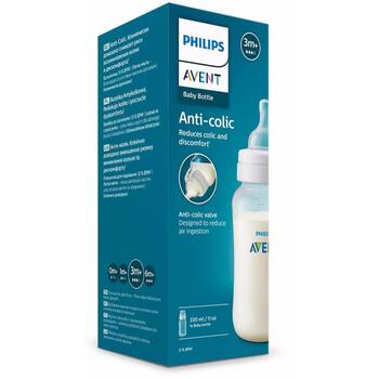 Philips Avent Бутылочка для кормления от колик SCY106/01, 330мл, 3м+, противоколиковый клапан, без BPA, 1 шт. (SCY106/01)