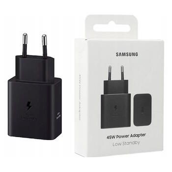 Super Ātrās uzlādes universāls lādētājs 45W USB-C PD 3.0 PPS 2.0 5–20V 3A telefoniem un planšetēm melns SM-EPT4511NBEGEU Samsung (SM-EPT4511NBEGEU)