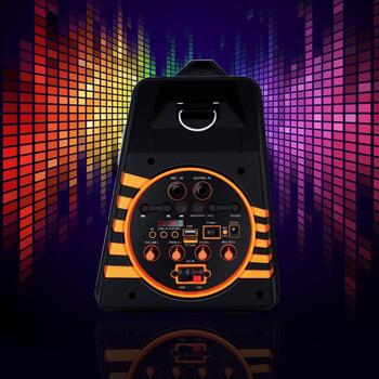 Manta Караоке колонка SPK1005PRO, 50W, 8ч, Bluetooth, FM радио, микрофон, MicroSD, AUX, DC 9V/12V (SPK1005PRO)