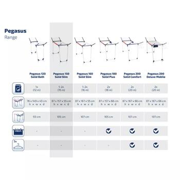 Leifheit Pegasus 150 Solid Slim 1081570, 15м, 105см, 55см, 2 держателя, нержавеющая сталь (1081570)
