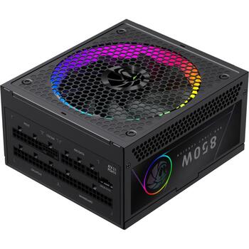 Gamemax barošanas bloks RGB PRO 850G, 850 W, Zelta, Pilnībā modulārs, 140 mm ventilators, 80 PLUS Gold (RGB PRO 850G)