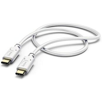 Hama USB kabelis 00183328, 1.5m, USB Type-C Male, USB Type-C Male, 3A, 480 Mbit/s, balts (00183328)