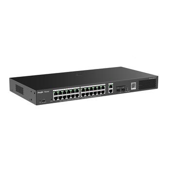 Ruijie умный облачно-управляемый коммутатор Gigabit PoE+ RG-ES228GS-P, 24x PoE+ 30Вт, 370Вт, 56Гбит/с, 4кВ, 2x SFP, 1U (RG-ES228GS-P)