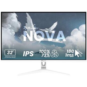 Arozzi Nova монитор AZ-NO-32T2K180-WT, 2560 x 1440, 180 Гц, 1 мс, 300 кд/м², 2xHDMI, IPS, 16:9, белый (AZ-NO-32T2K180-WT)