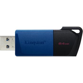 Kingston DataTraveler Exodia M USB флешка DTXM/64GB-2P, 64GB, USB 3.2 Gen 1, USB Type-A, 2 шт, черный синий, слайдер (DTXM/64GB-2P)