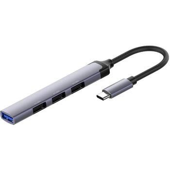 Colorway dokstacija CW-HUB04, 3xUSB 2.0, 1xUSB A 3.0, OTG atbalsts, alumīnija sakausējuma korpuss (CW-HUB04)