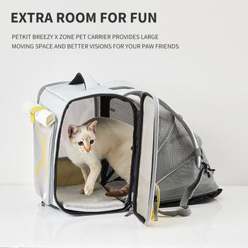 Petkit Переноска BP3 X ZONE P7703 Grey, полиэстер, 1.80кг, расширяемая, вентиляция, складная (P7703 Grey)