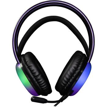 White Shark Наушники PEACOCK-2 BLACK, 212g, 32Ω, 20Hz-20KHz, 2m, RGB подсветка, накладные, проводные, встроенный микрофон (PEACOCK-2 BLACK)