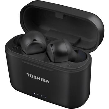 Toshiba Беспроводные наушники RZE-BT1050EK, 4 ч, Bluetooth, активное шумоподавление, встроенный микрофон, IPX4 (RZE-BT1050EK)