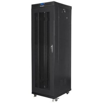 Lanberg стоящий шкаф Rack 19 42U FF01-6042-23BL, 600mm, 1000mm, 1200kg, перфорированная передняя дверь, ЖК-дисплей (FF01-6042-23BL)