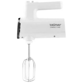 Zelmer Миксер ZHM2759 70307006P, 1000 Вт, 6 скоростей, 2 венчика, 2 крюка для теста, 3,5 л чаша, Турбо режим (70307006P)