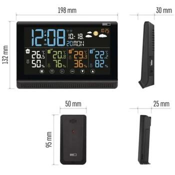 Emos Домашняя беспроводная метеостанция E8614, -10°C до +50°C, -40°C до +70°C, 3 датчика, USB-A выход, DCF часы (E8614)